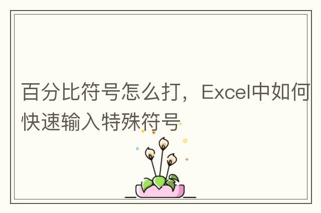 百分比符號(hào)怎么打，Excel中如何快速輸入特殊符號(hào)
