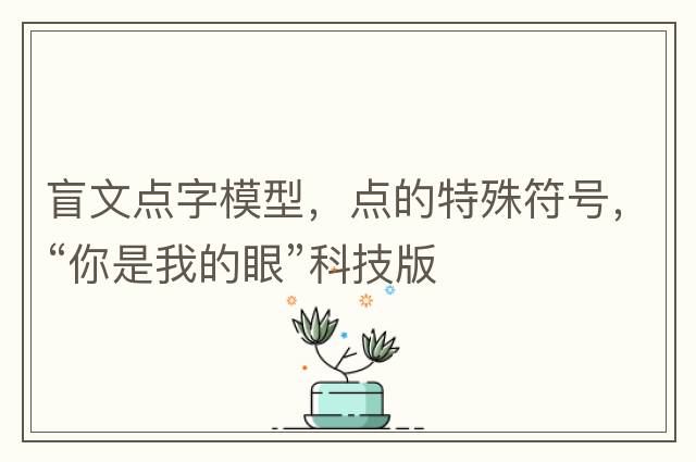 盲文點(diǎn)字模型，點(diǎn)的特殊符號(hào)，“你是我的眼”科技版
