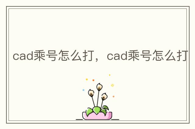 cad乘號怎么打，cad乘號怎么打