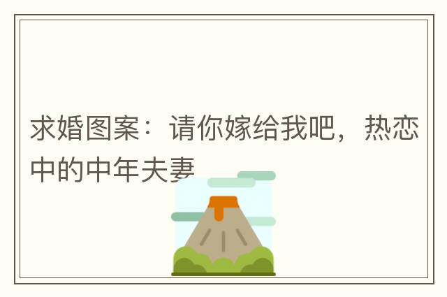 求婚圖案：請你嫁給我吧，熱戀中的中年夫妻