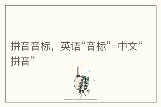 拼音音標(biāo)，英語“音標(biāo)”=中文“拼音”
