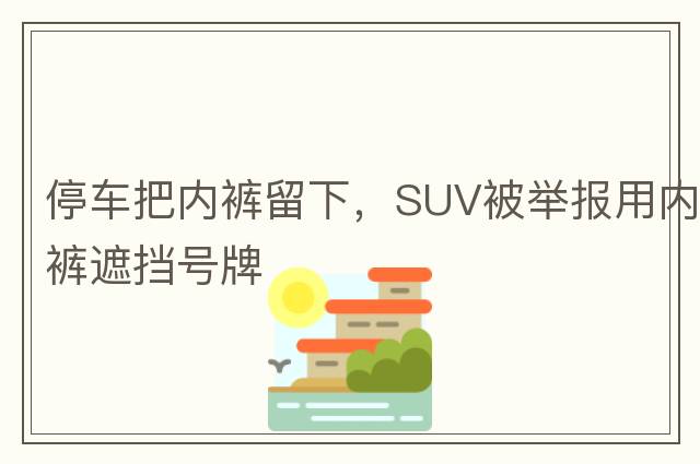 停車把內(nèi)褲留下，SUV被舉報用內(nèi)褲遮擋號牌