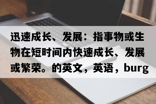 迅速成長、發(fā)展：指事物或生物在短時(shí)間內(nèi)快速成長、發(fā)展或繁榮。的英文，英語，burgeons是什么意思，burgeons中文翻譯，burgeons怎么讀、發(fā)音、用法及例句