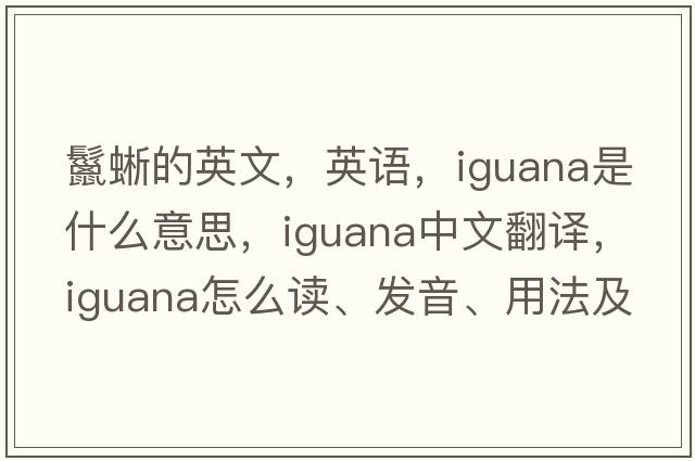 鬣蜥的英文，英語，iguana是什么意思，iguana中文翻譯，iguana怎么讀、發(fā)音、用法及例句