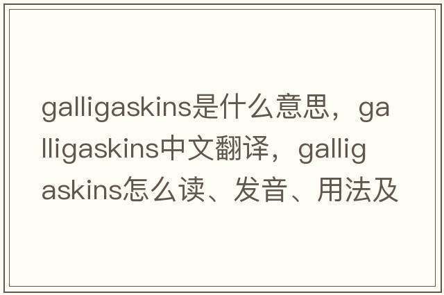 galligaskins是什么意思，galligaskins中文翻譯，galligaskins怎么讀、發(fā)音、用法及例句