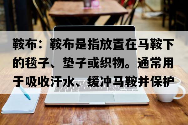 鞍布：鞍布是指放置在馬鞍下的毯子、墊子或織物。通常用于吸收汗水、緩沖馬鞍并保護(hù)馬背。較輕的鞍布的英文，英語(yǔ)，saddlecloth是什么意思，saddlecloth中文翻譯，saddlecloth怎么