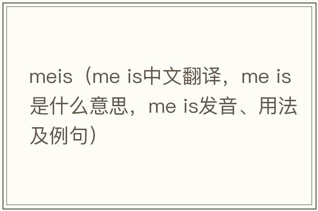 meis（me is中文翻譯，me is是什么意思，me is發(fā)音、用法及例句）