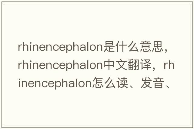 rhinencephalon是什么意思，rhinencephalon中文翻譯，rhinencephalon怎么讀、發(fā)音、用法及例句