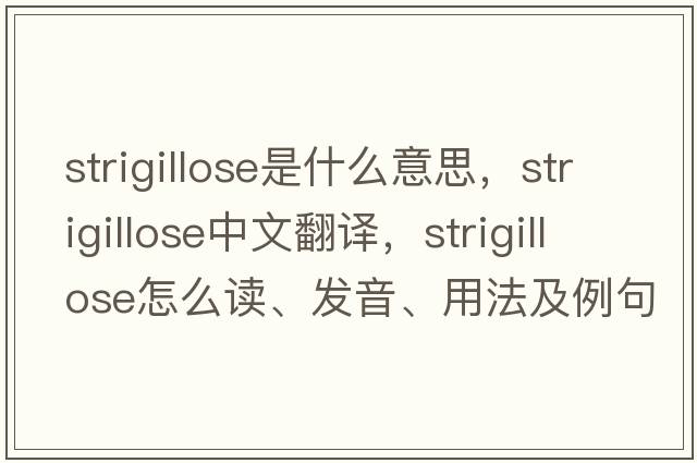 strigillose是什么意思，strigillose中文翻譯，strigillose怎么讀、發(fā)音、用法及例句