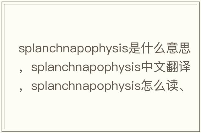 splanchnapophysis是什么意思，splanchnapophysis中文翻譯，splanchnapophysis怎么讀、發(fā)音、用法及例句