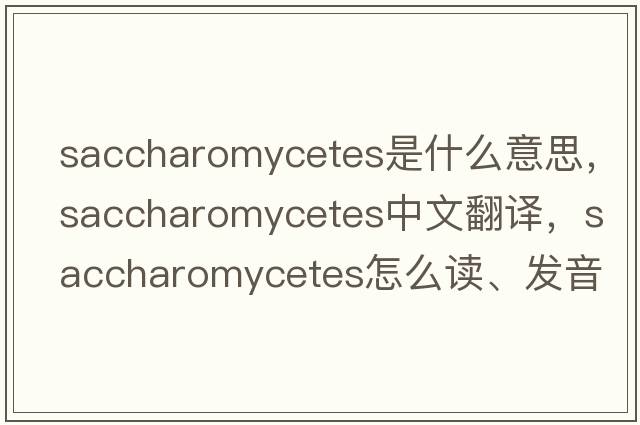 saccharomycetes是什么意思，saccharomycetes中文翻譯，saccharomycetes怎么讀、發(fā)音、用法及例句