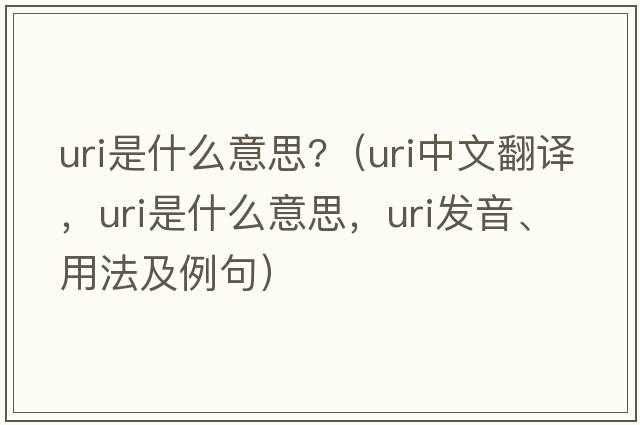 uri是什么意思?（URI中文翻譯，URI是什么意思，URI發(fā)音、用法及例句）