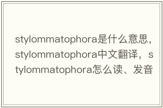 Stylommatophora是什么意思，Stylommatophora中文翻譯，Stylommatophora怎么讀、發(fā)音、用法及例句