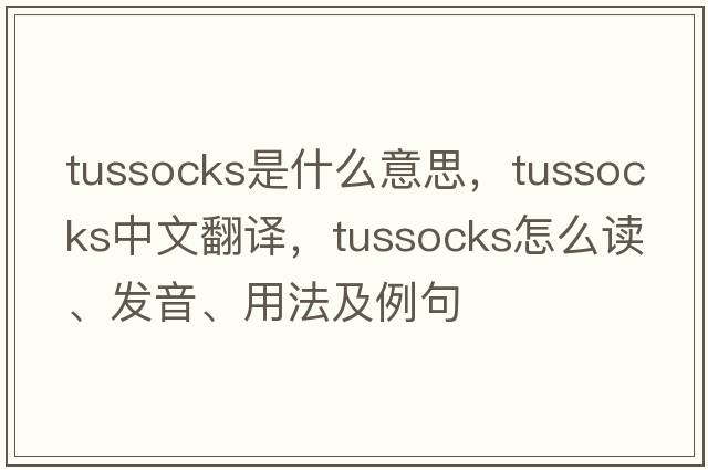 tussocks是什么意思，tussocks中文翻譯，tussocks怎么讀、發(fā)音、用法及例句