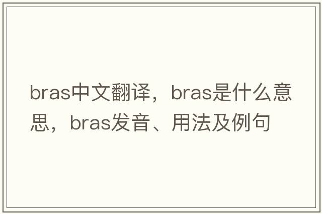 bras中文翻譯，bras是什么意思，bras發(fā)音、用法及例句