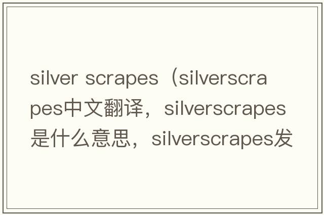 silver scrapes（silverscrapes中文翻譯，silverscrapes是什么意思，silverscrapes發(fā)音、用法及例句）