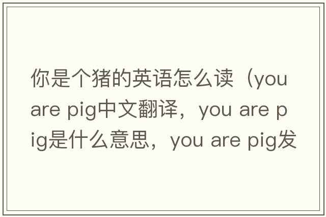 你是個豬的英語怎么讀（you are pig中文翻譯，you are pig是什么意思，you are pig發(fā)音、用法及例句）