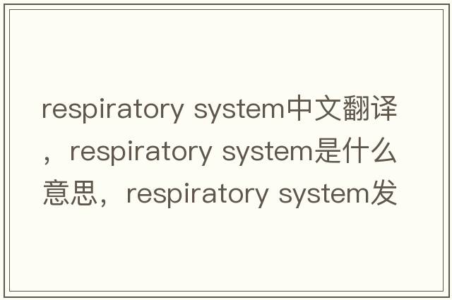 respiratory system中文翻譯，respiratory system是什么意思，respiratory system發(fā)音、用法及例句