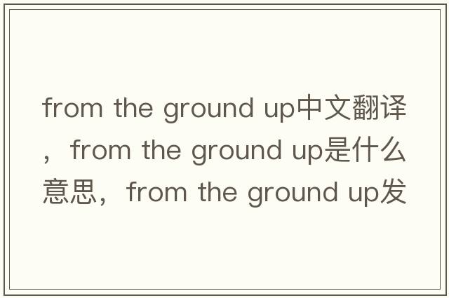from the ground up中文翻譯，from the ground up是什么意思，from the ground up發(fā)音、用法及例句