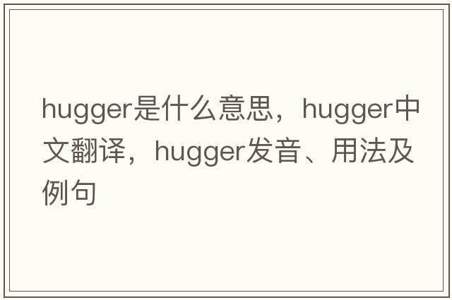 hugger是什么意思，hugger中文翻譯，hugger發(fā)音、用法及例句