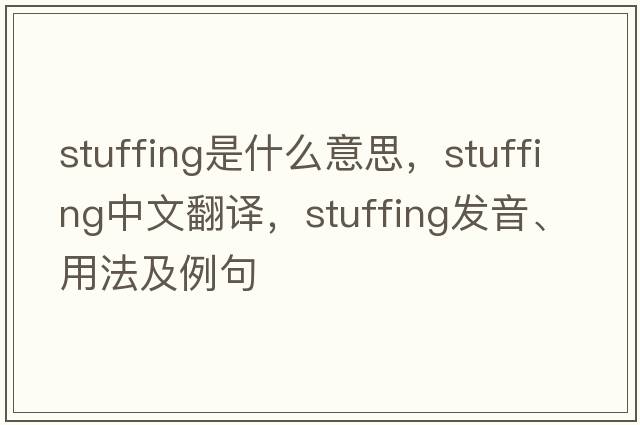 stuffing是什么意思，stuffing中文翻譯，stuffing發(fā)音、用法及例句