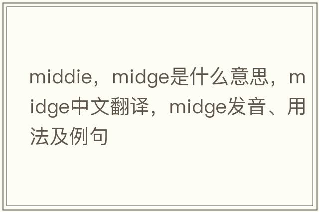middie，midge是什么意思，midge中文翻譯，midge發(fā)音、用法及例句