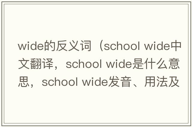 wide的反義詞（school wide中文翻譯，school wide是什么意思，school wide發(fā)音、用法及例句）
