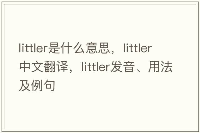 Littler是什么意思，Littler中文翻譯，Littler發(fā)音、用法及例句