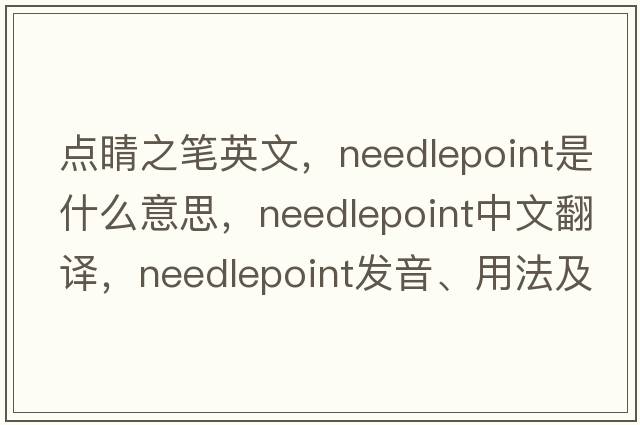 點睛之筆英文，needlepoint是什么意思，needlepoint中文翻譯，needlepoint發(fā)音、用法及例句