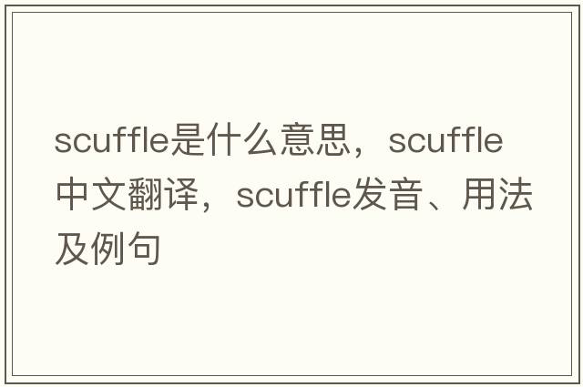 scuffle是什么意思，scuffle中文翻譯，scuffle發(fā)音、用法及例句