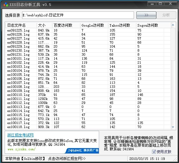 下載:IIS日志分析工具v3.5
